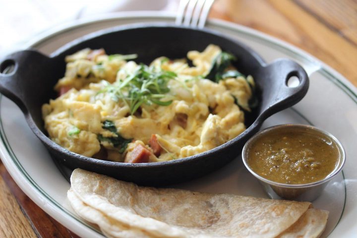 scrambled eggs breakfast at oddfellows restaurant in dallas